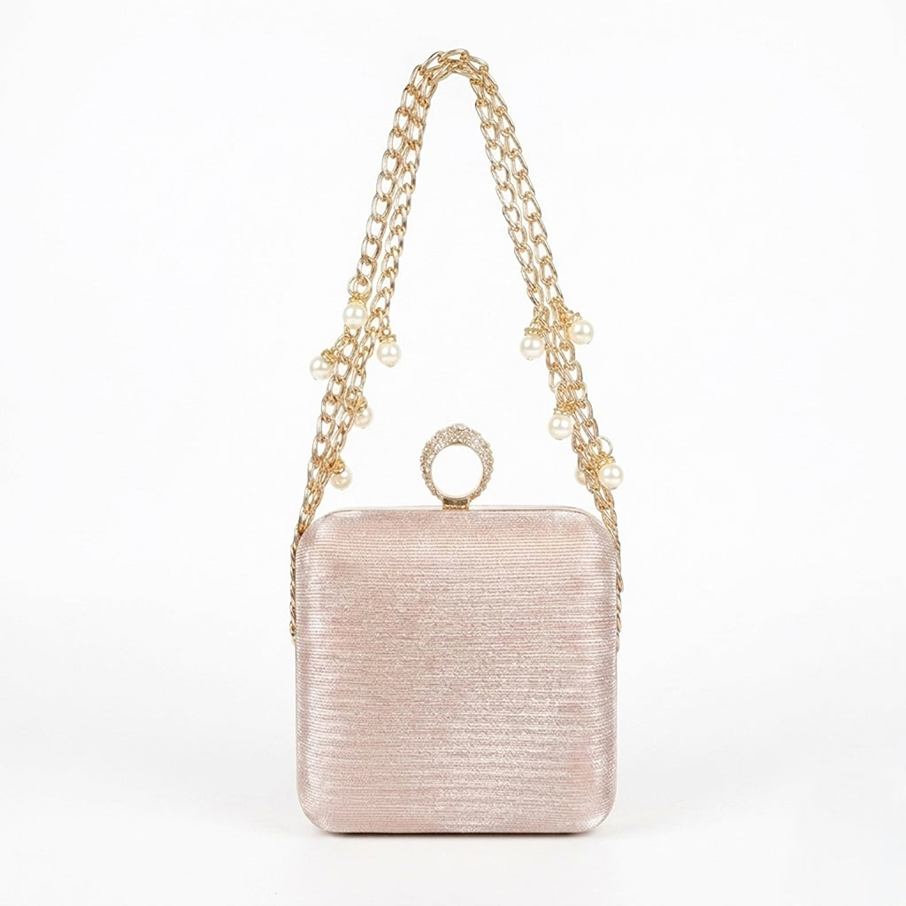 Pearl Ring Clutch - Pink