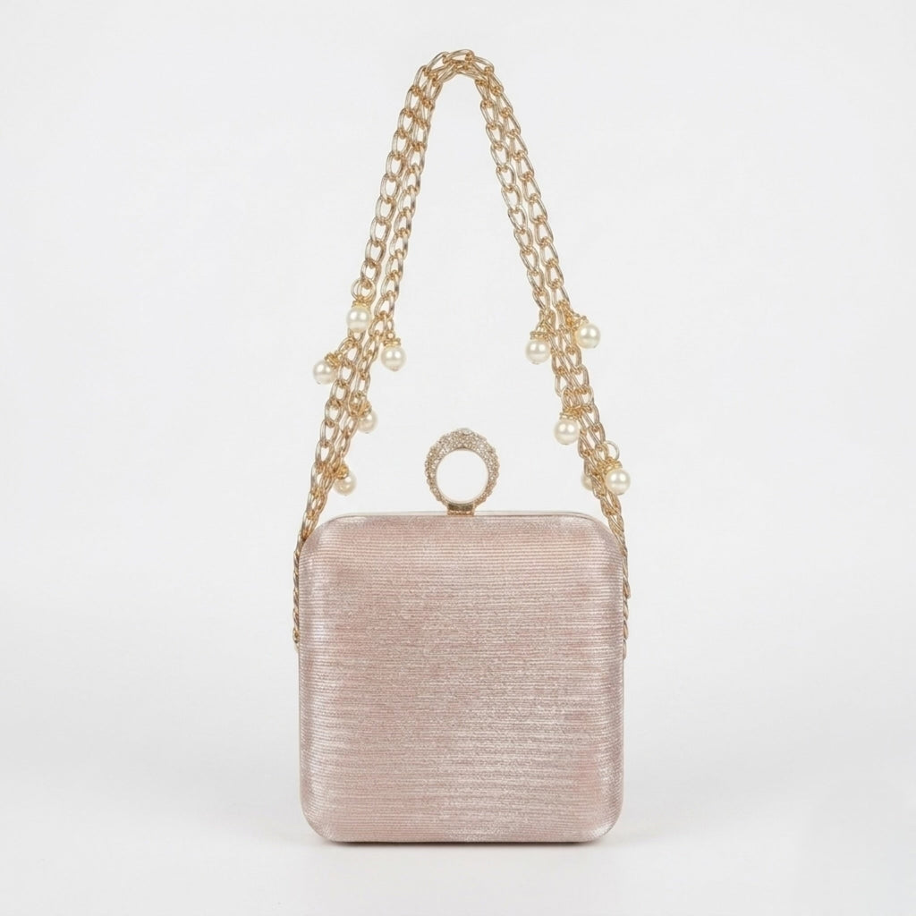 Pearl Ring Clutch - Pink