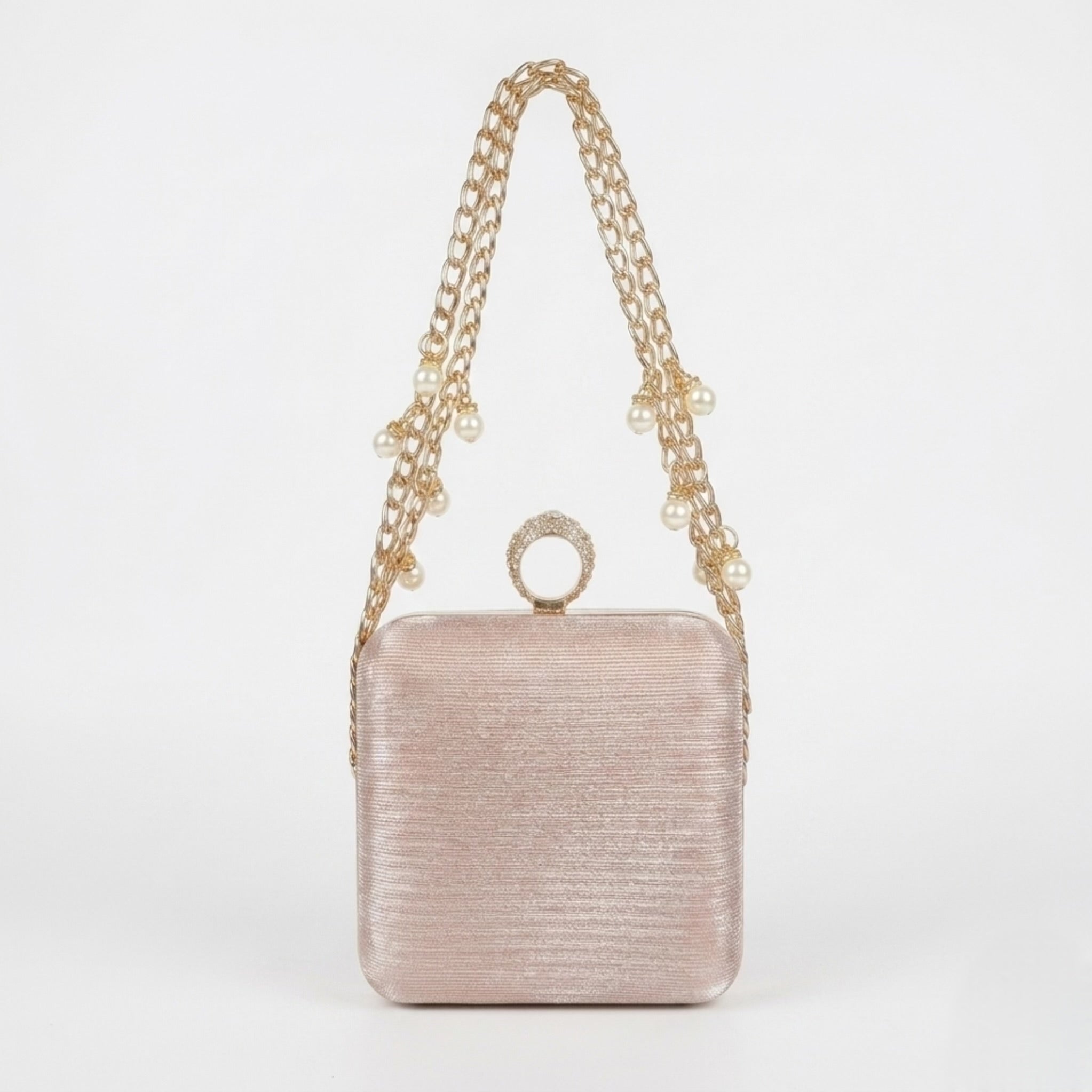 Pearl Ring Clutch - Pink