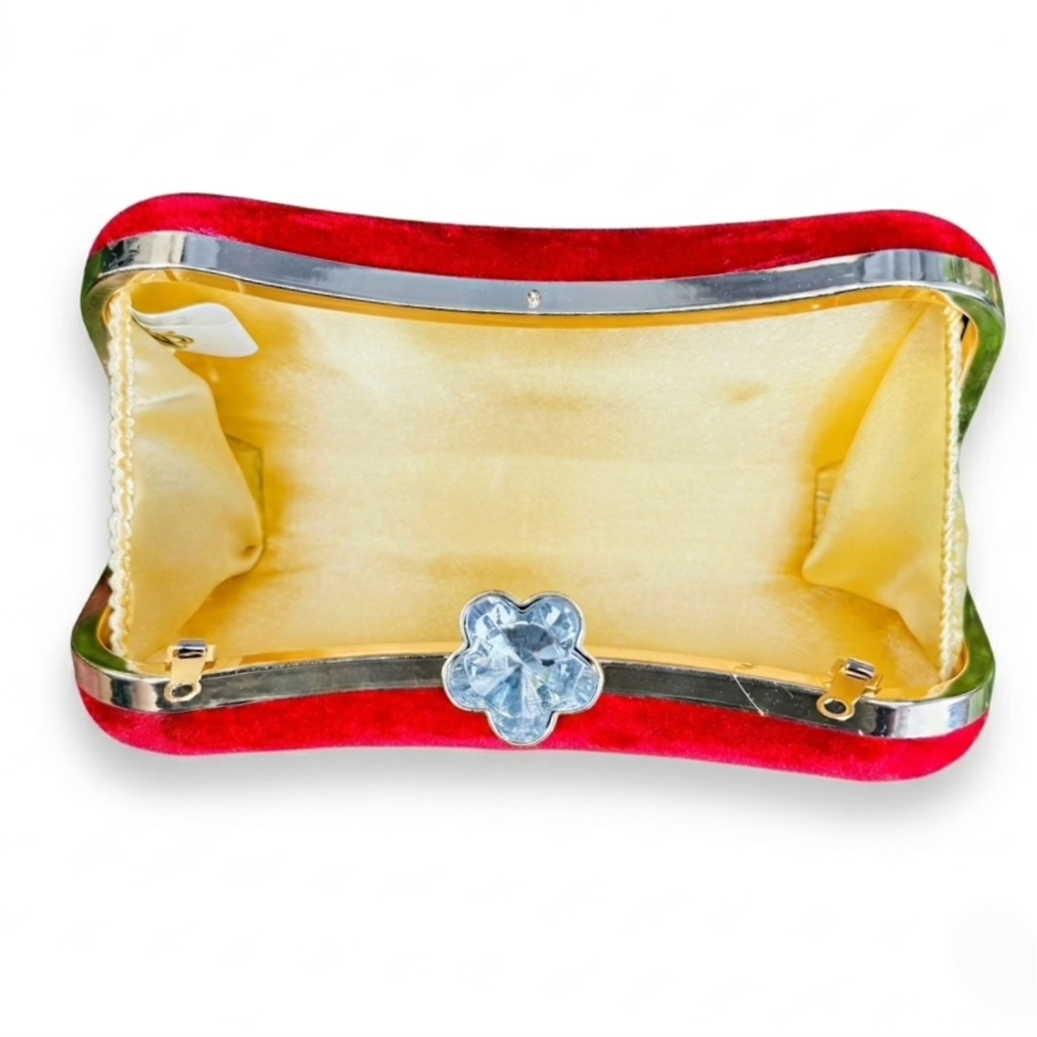 Scarlet Velvet Clutch Red