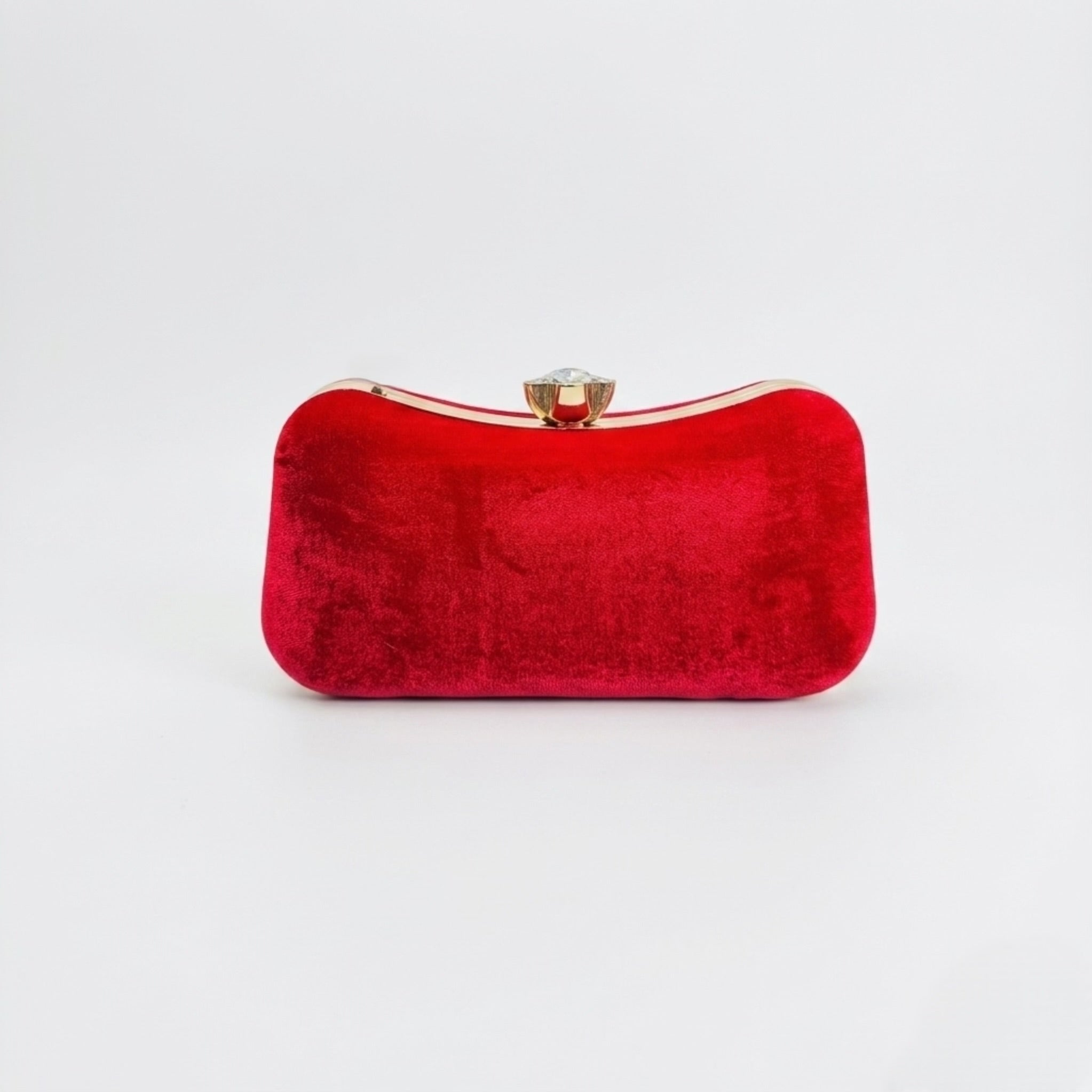 Scarlet Velvet Clutch Red