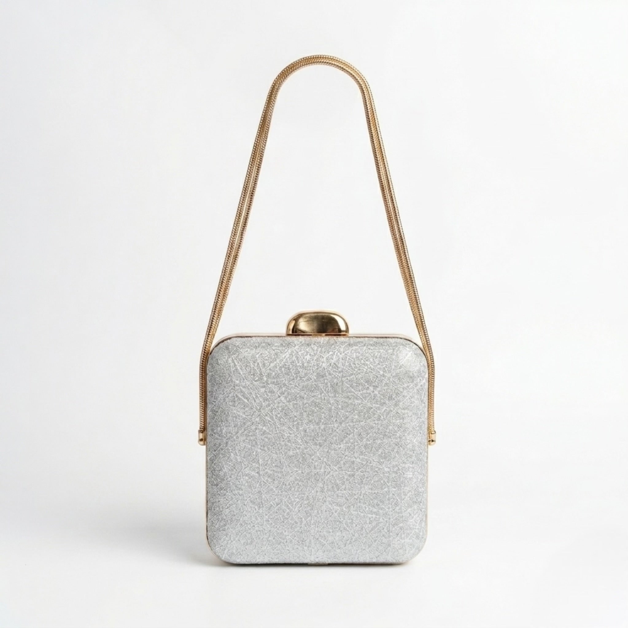 Aura Box Clutch - Silver