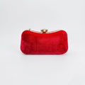 Scarlet Velvet Clutch Red