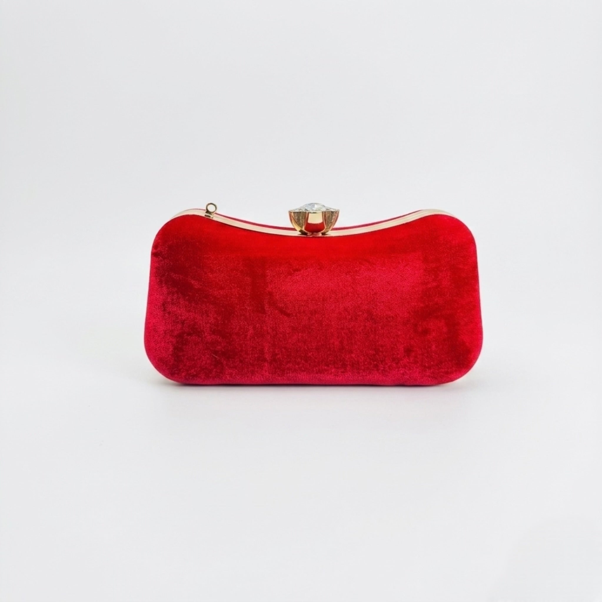 Scarlet Velvet Clutch Red