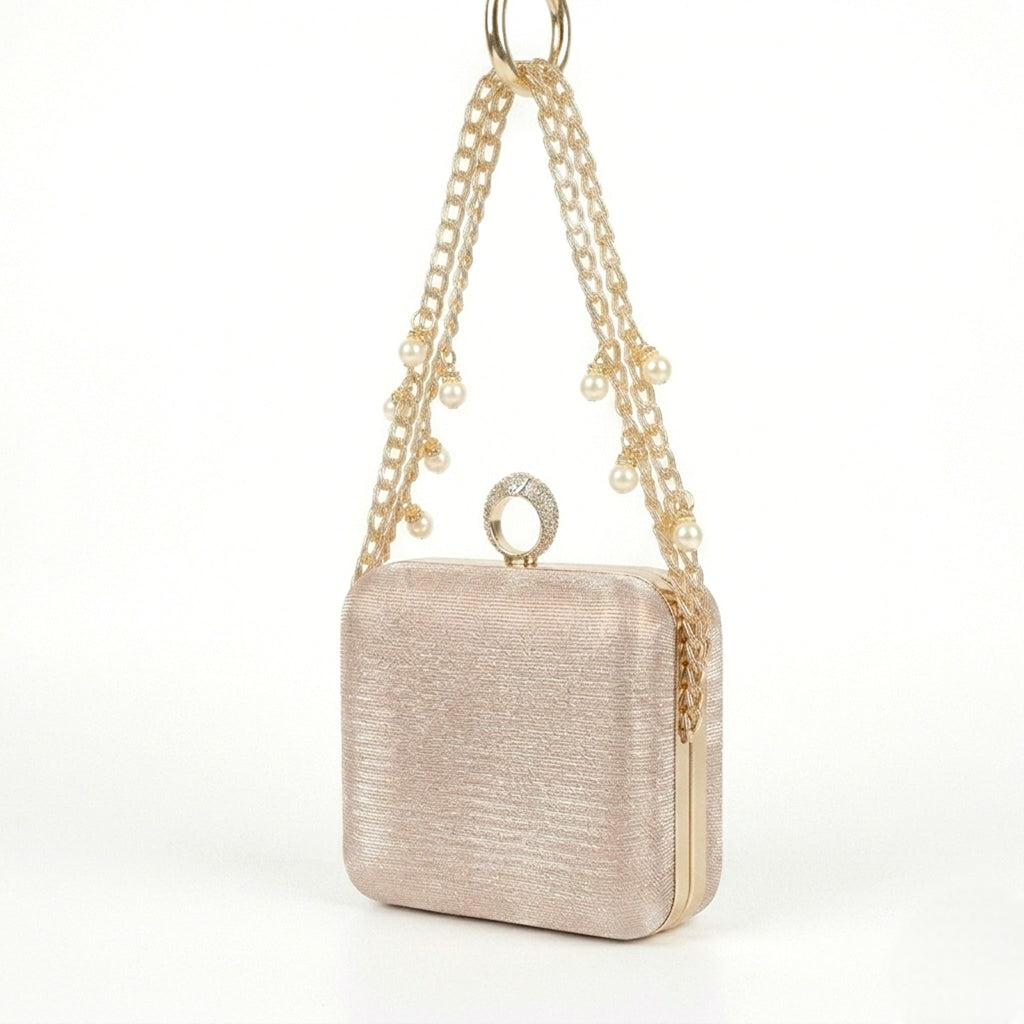 Pearl Ring Clutch - Pink