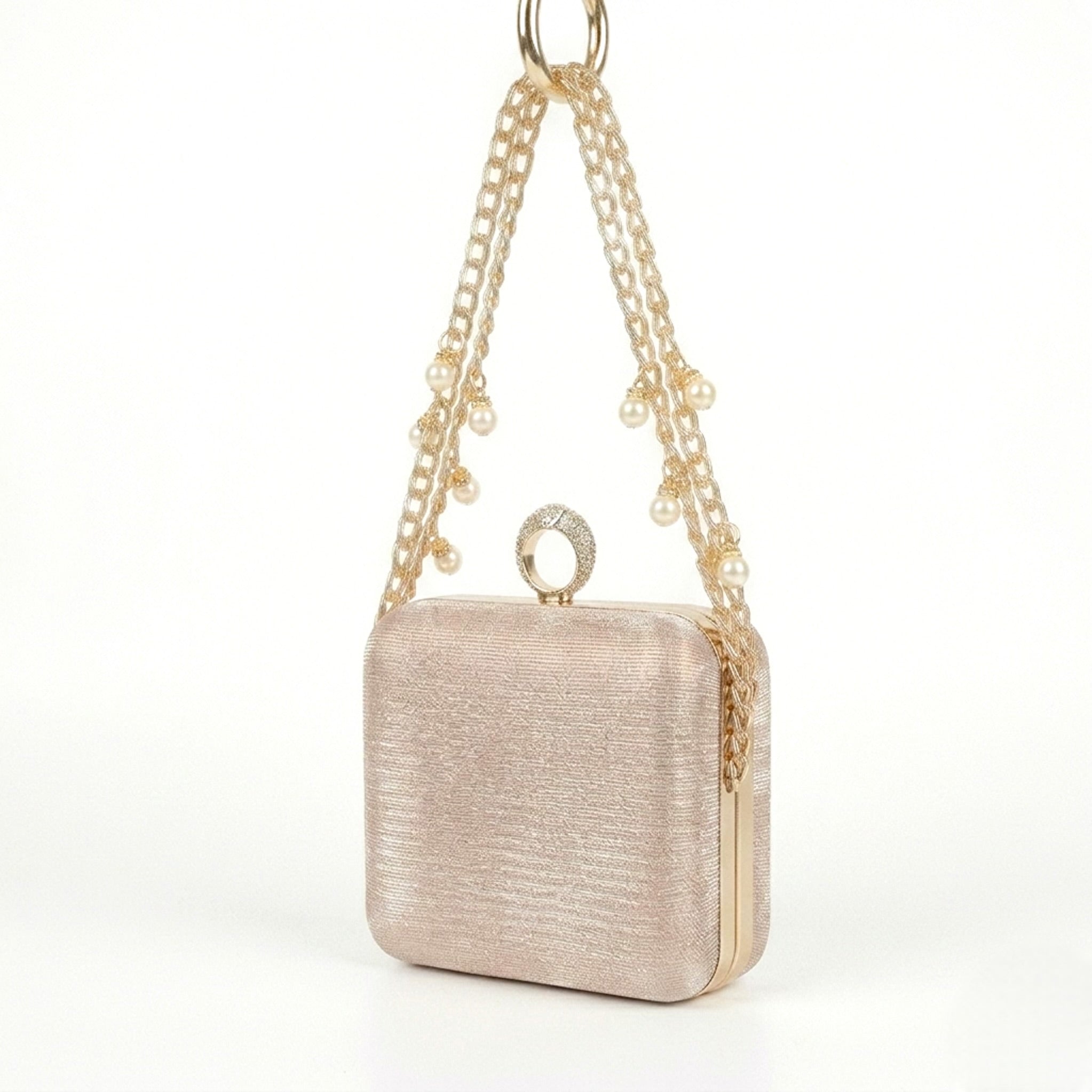 Pearl Ring Clutch - Pink