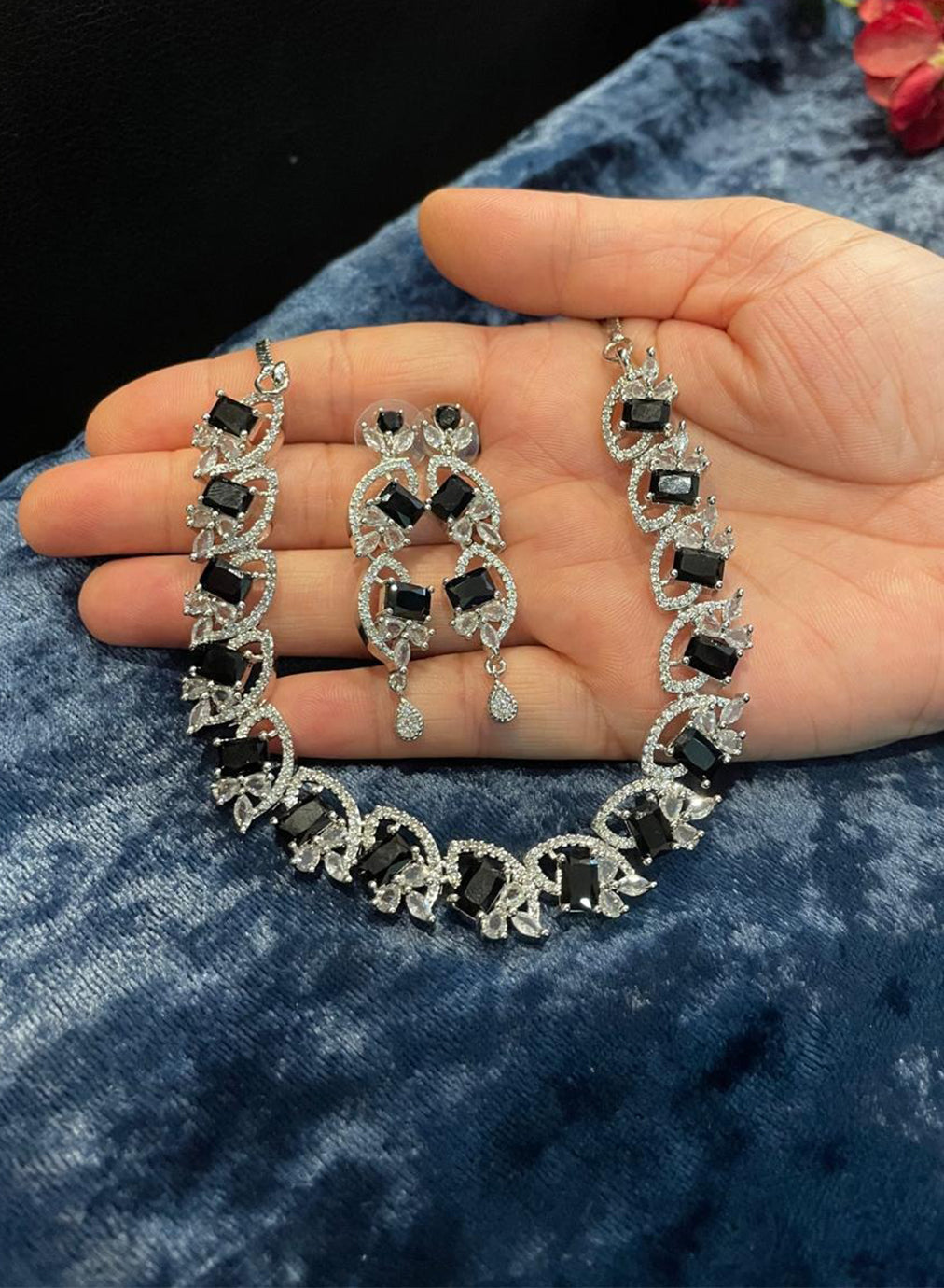 American Diamond Zircon Necklace Set