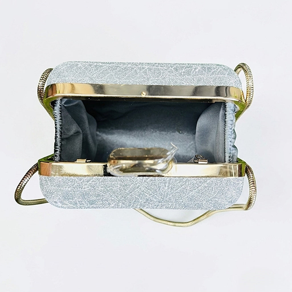 Aura Box Clutch - Silver