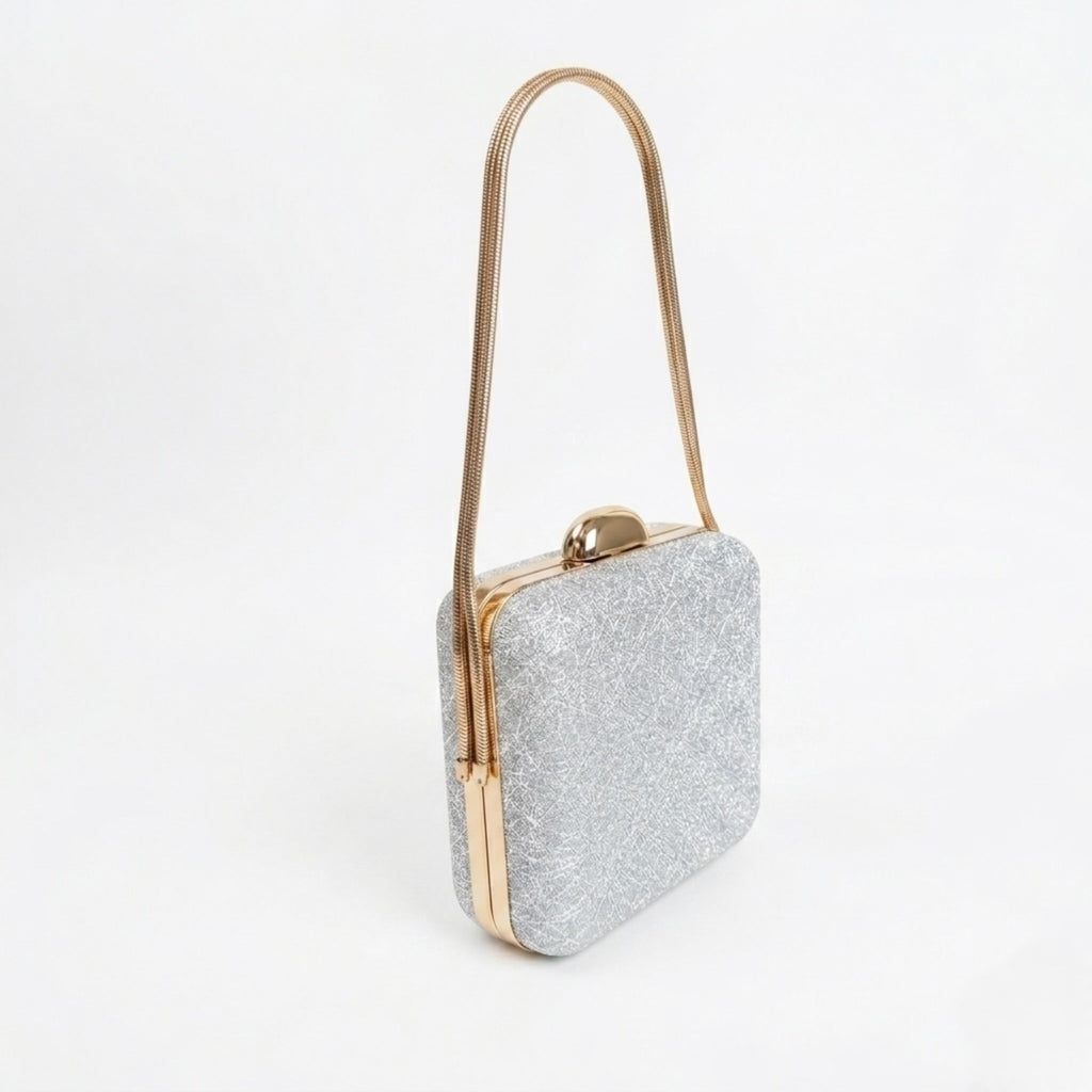 Aura Box Clutch - Silver