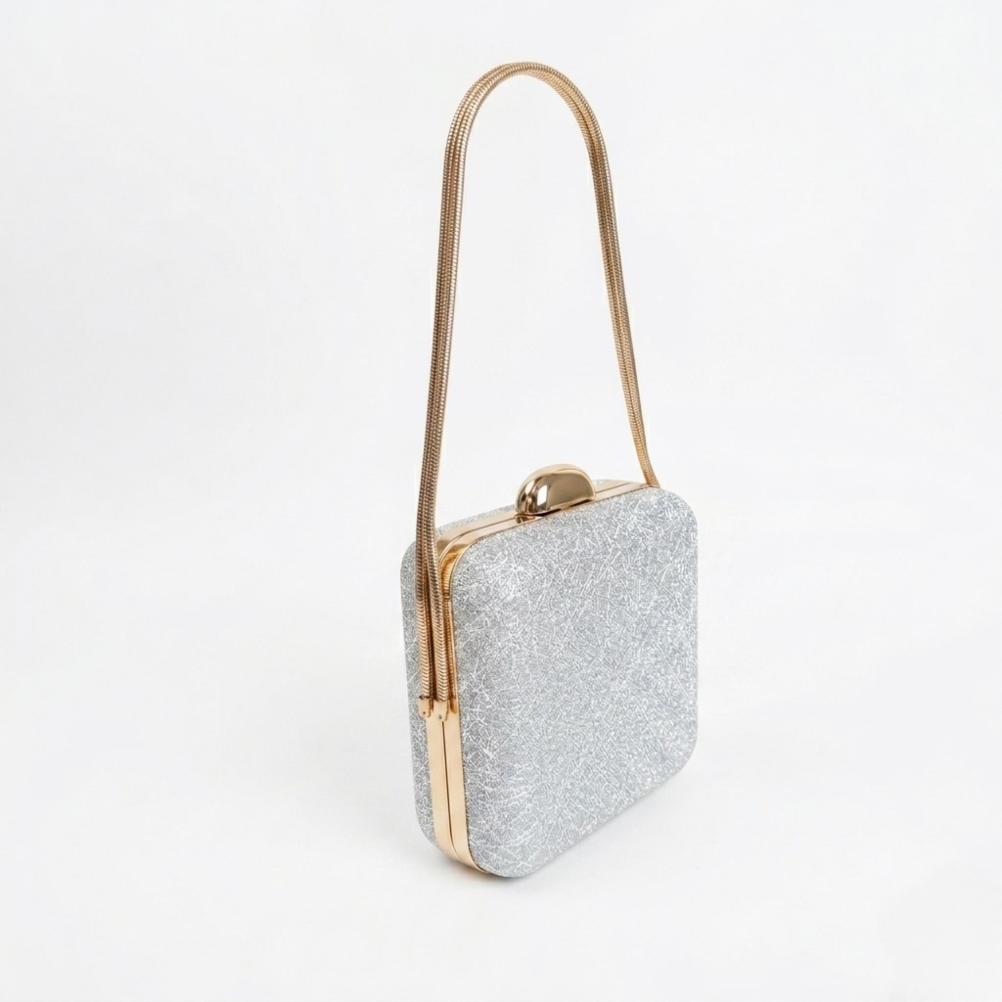Aura Box Clutch - Silver