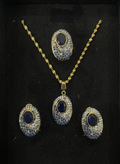 Blue & Black Stone Oxidized Combo Set