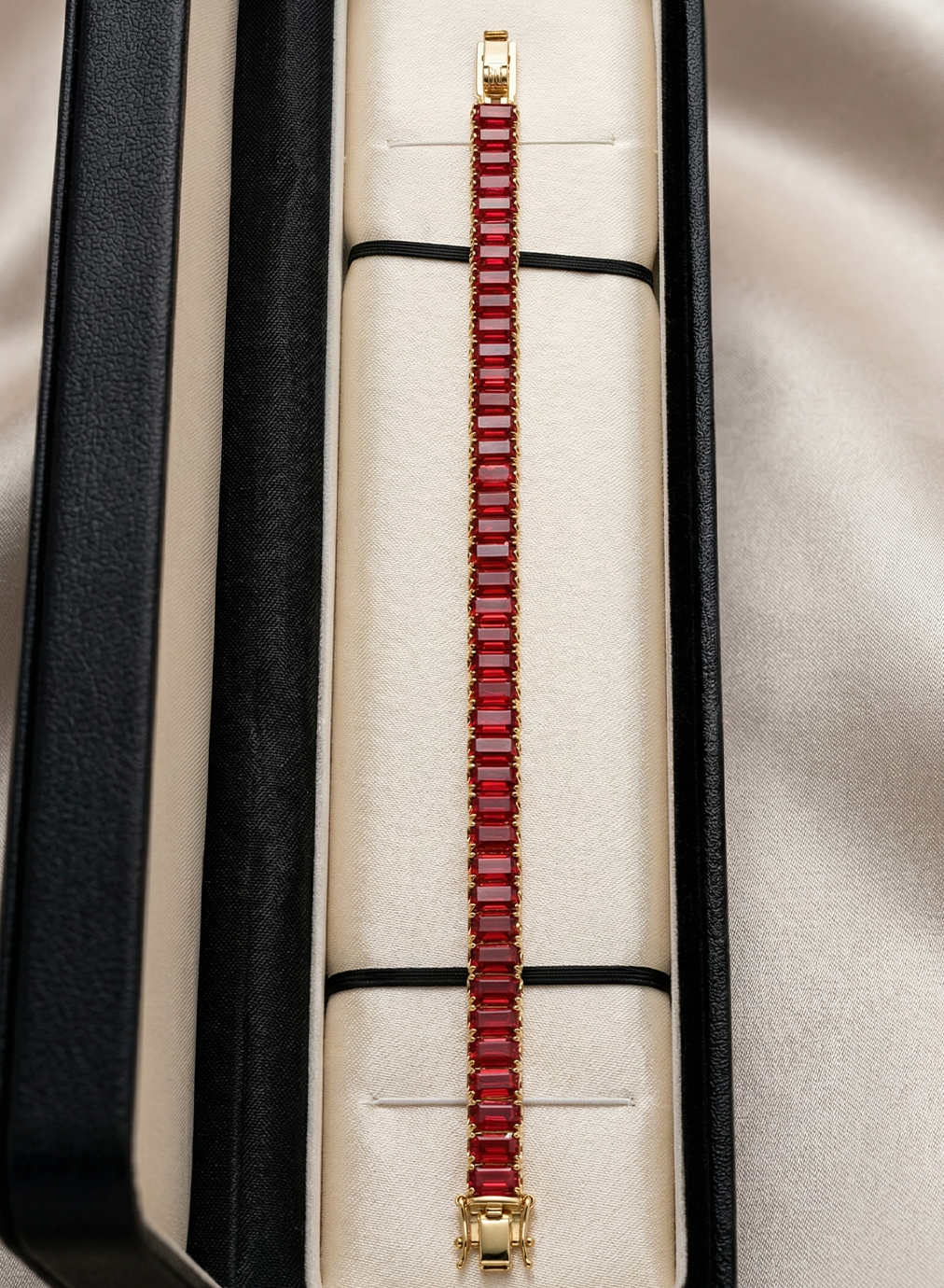 Red Cubic Stone Bracelet