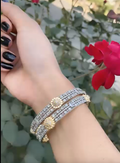 Silver Golden Diamantis- Set of 2 Bangles