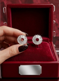 Silver Stone Round Studs