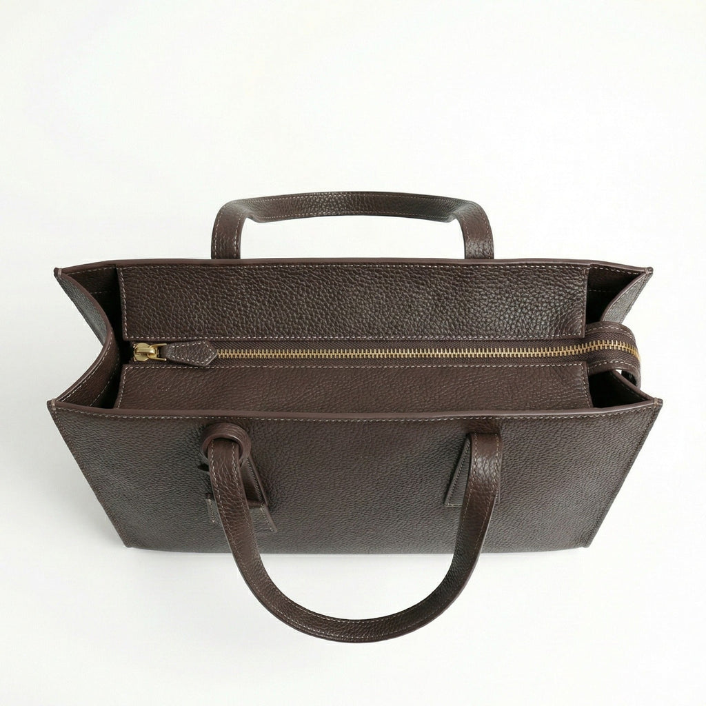 LIZA LARGE D BROWN TOTE BAG