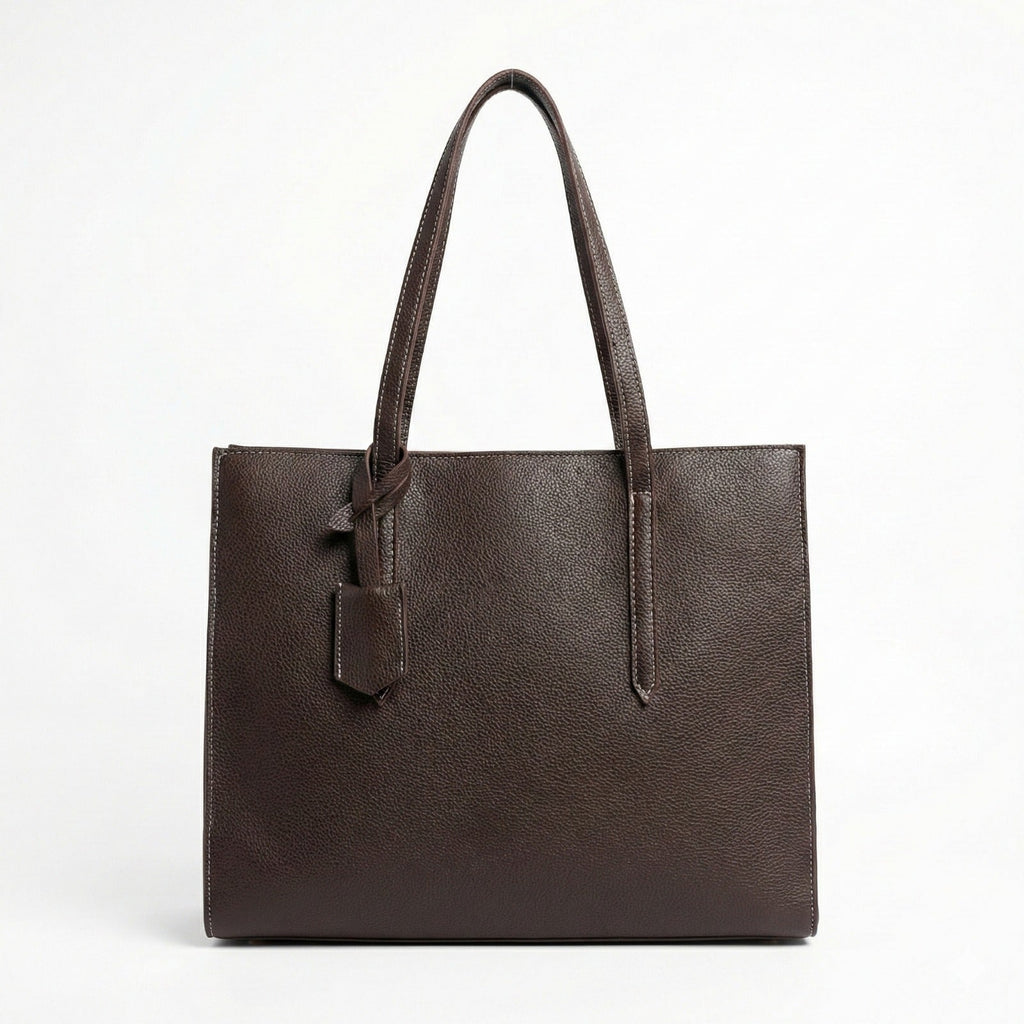 LIZA LARGE D BROWN TOTE BAG