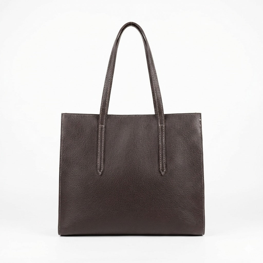 LIZA LARGE D BROWN TOTE BAG