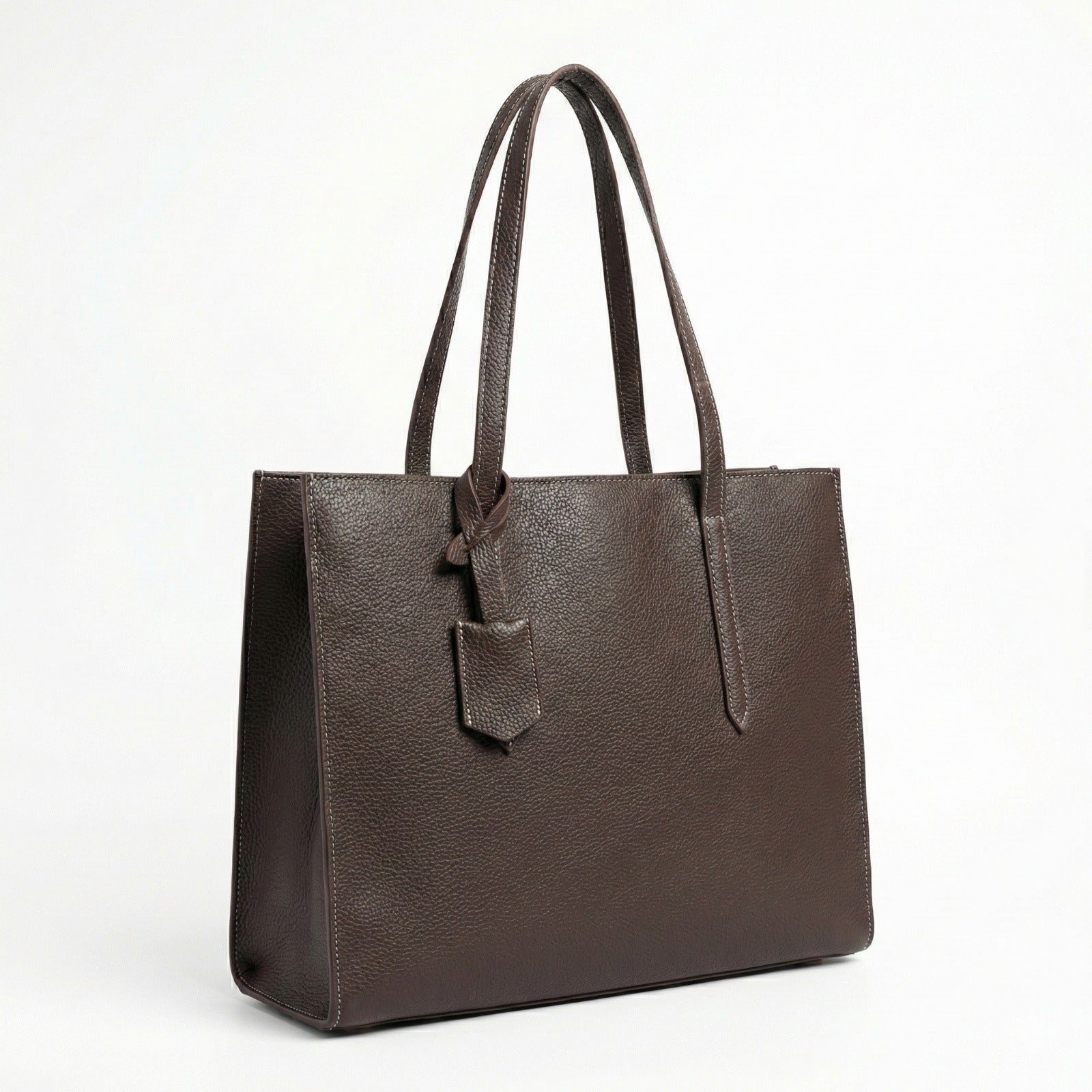 LIZA LARGE D BROWN TOTE BAG